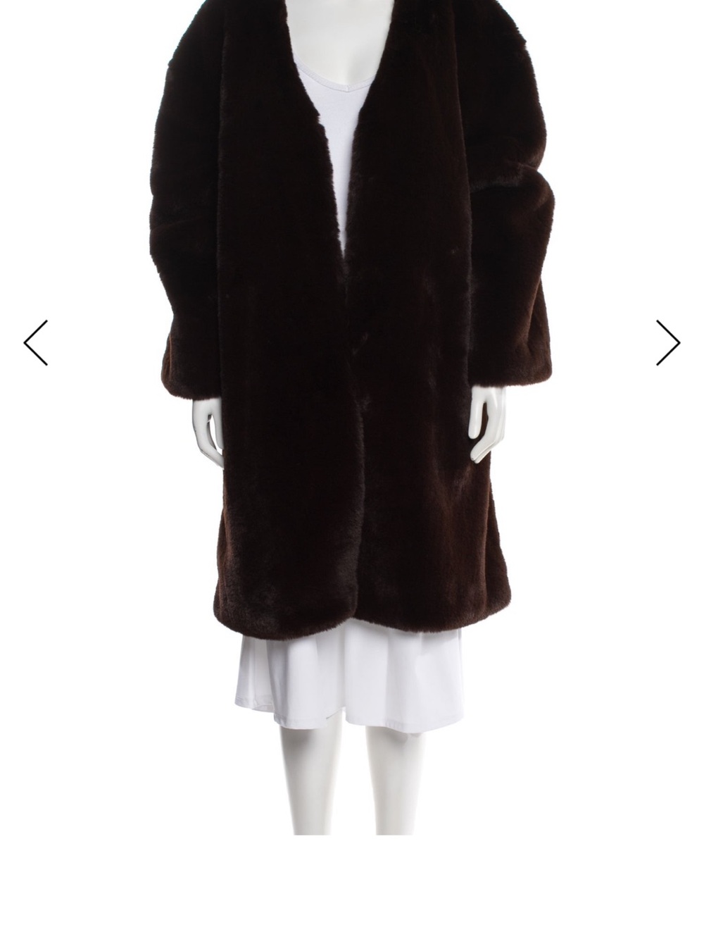 The Frankie Shop Dark Brown Faux Fur Coat